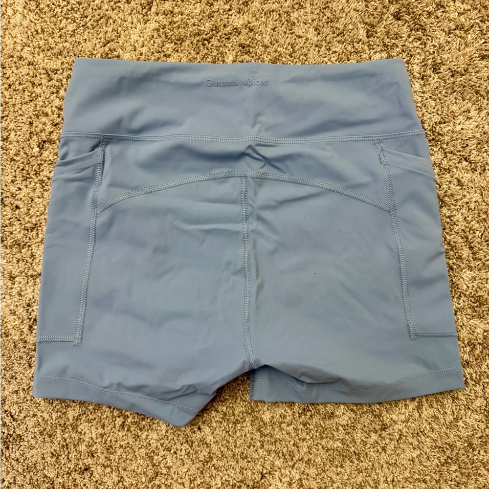 Outdoor Voices Women’s Dusty Blue Bike Shorts - Picture 3 of 3
